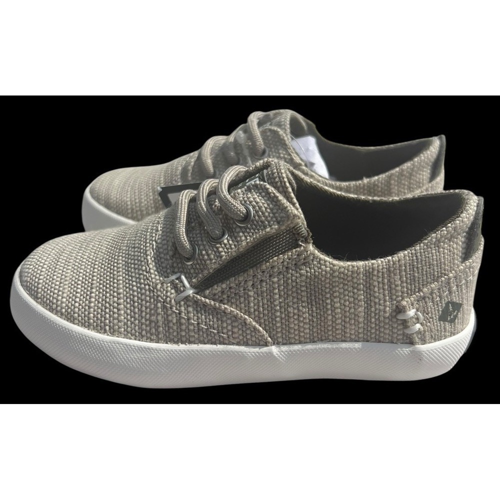 Sperry Bodie JR Tan Canvas Washable Top Sider Slip On Sneaker Shoe Toddler 7M